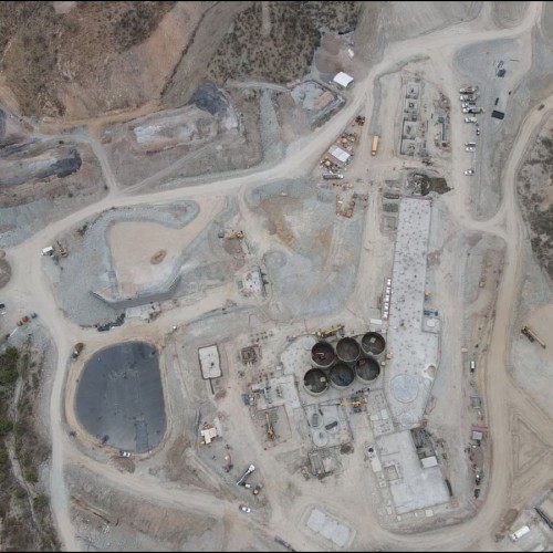 Drone Image of Process Plant Construction and Stockpiles