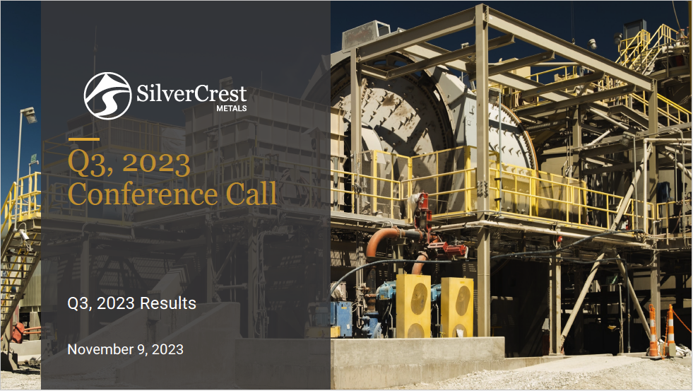 SilverCrest Third Quarter 2023 Results Webcast